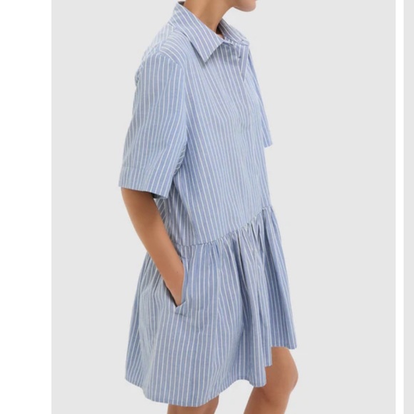 NWT Tuckernuck Blue Striped Piper Short Sleeve Dress - Picture 4 of 4